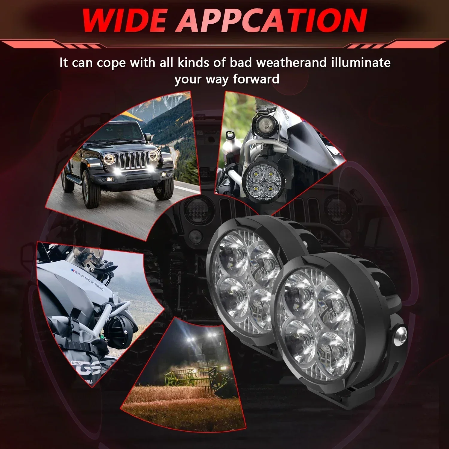3 Inch LED White/Yellow Super Brighter LED Work Light Bar 300W Fog Lamp Projector Truck 6000K for 4x4 ATV Truck  Bike SUV UTV