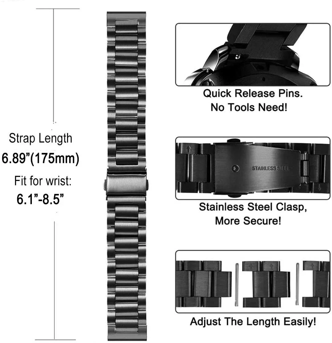 18mm Replacement Strap For OnePlus Watch 3 43mm Band Quick Release Stainless Steel Metal Watchband For Oppo Watch X2 Mini Belt