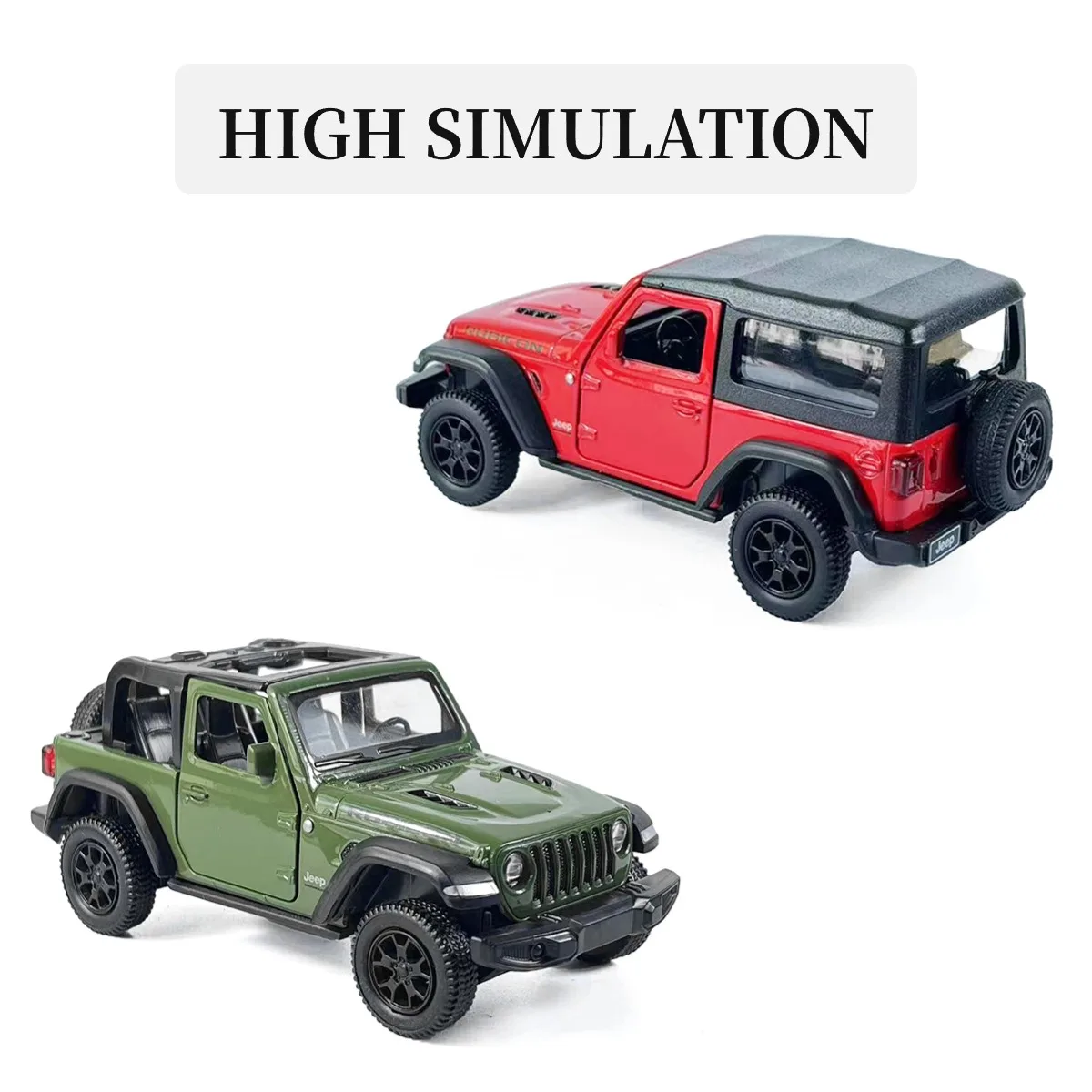 1:36 Jeep Wrangler Rubicon JLTV Metal Diecast Car Model Repilca Scale Miniature Collection Hobby Kid Toy for Boy Xmas Gi