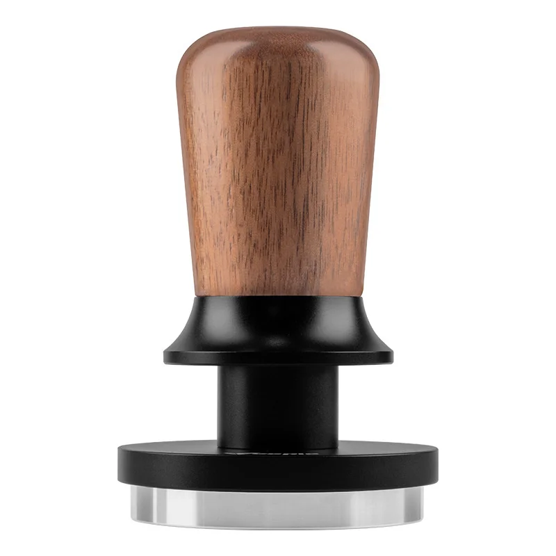 Constant Force Tamper Pressure Coffee Tamper with Sounds Tips Walnut Handle Ripple Base Calibrated Spring 30lb Espresso Tampers