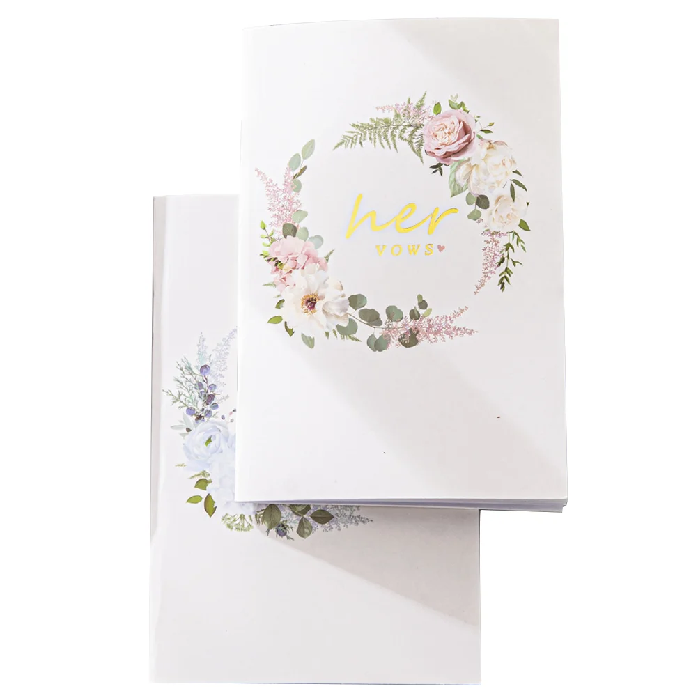 

His and Hers Vows Paper Wedding Book The Notebook Books for Souvenir Centerpiece Bride