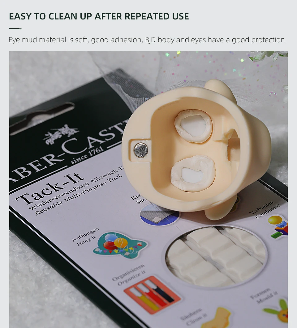 Eye clay BJD baby Makeup maintenance White hand change eye fix eye material can be reused