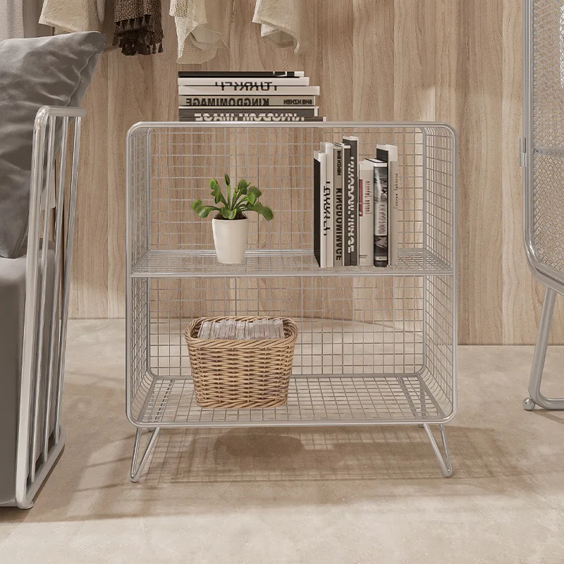 

K bay window bookcase wrought iron bookshelf floor-to-ceiling Internet celebrity clothing store small shelf bedside storage
