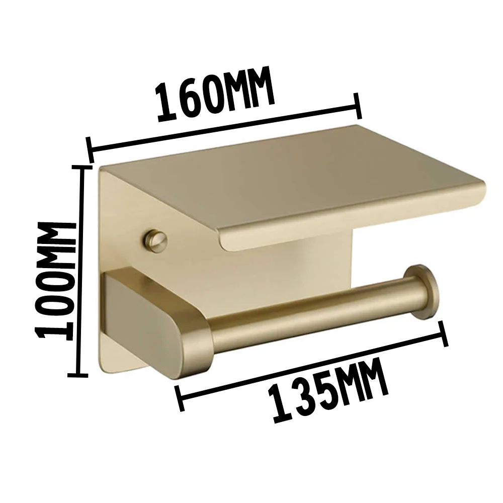 حامل ورق التواليت من الفولاذ المقاوم للصدأ مثبت على الحائط مع رف مناديل ورقية وحامل مناديل ورقية وتصميم منظم تخزين الحمام