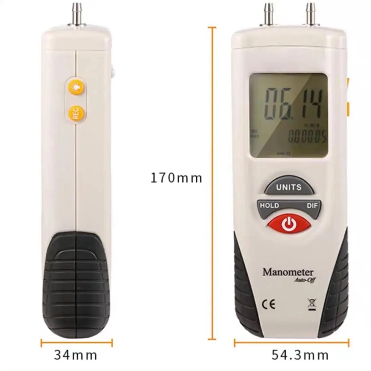 Goodprice HT-1890 Gas Pressure Gauge Manometer Digital Manometer Data Hold Dual Port Air Pressure Gauge HVAC Gas Teste Meter
