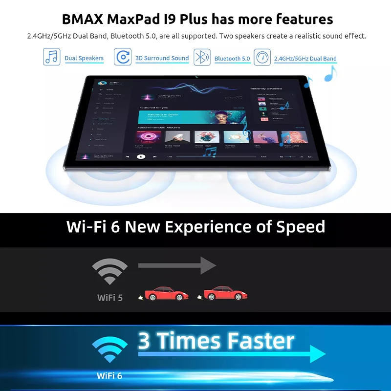 Tavoletta per bambini BMAX I9 Plus |   10,1" HD |   Android 15 |   8 GB+64 GB |   Quad-Core RK3562 |   WiFi 6 |   Custodia antiurto |   Controllo parentale |   L L