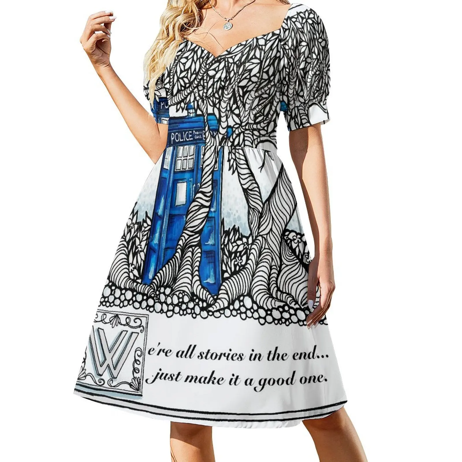 We're all stories in the end... Short Sleeved Dress summer dress fairy dress summer woman 2025 trendy