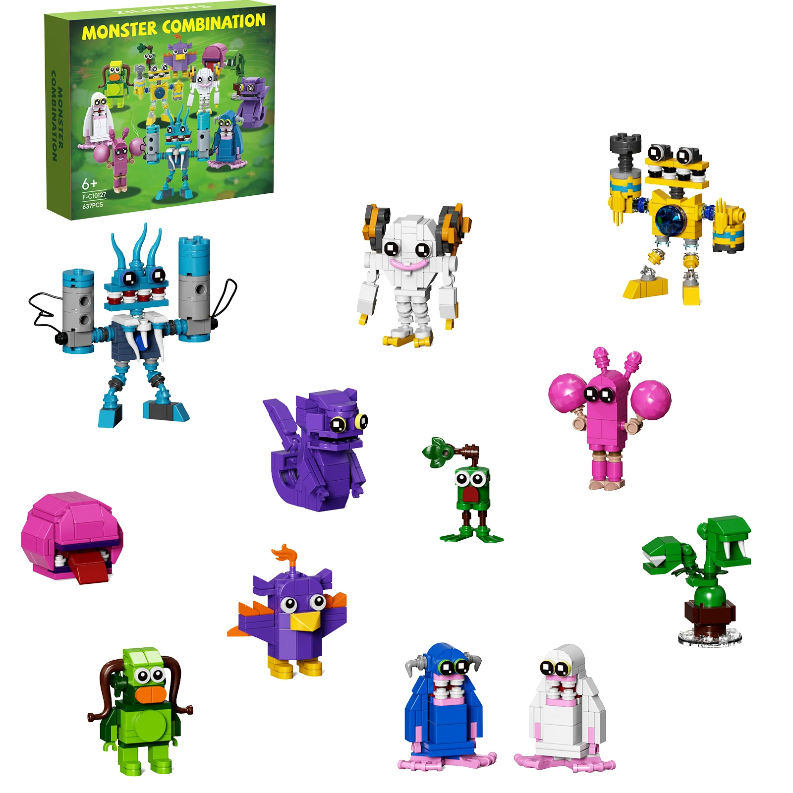 

12 in 1 Singing Monster Figures Building Block Set Wubbox Monsters Action Figure Game Toy Gifts for Kids
