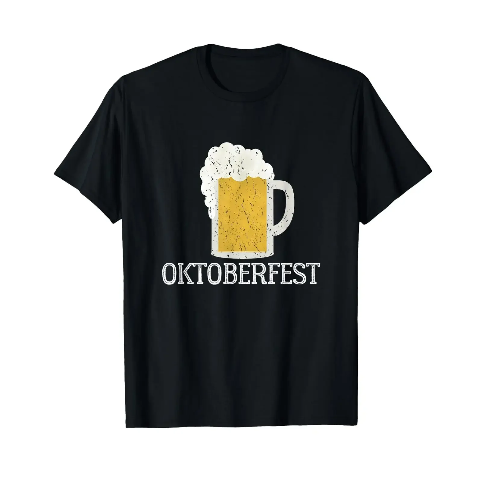 Oktoberfest Beer Mug Distressed Party T Shirt vintage Washed Soft streetwear Stretched Casual Stylish Unisex Versatile fashion