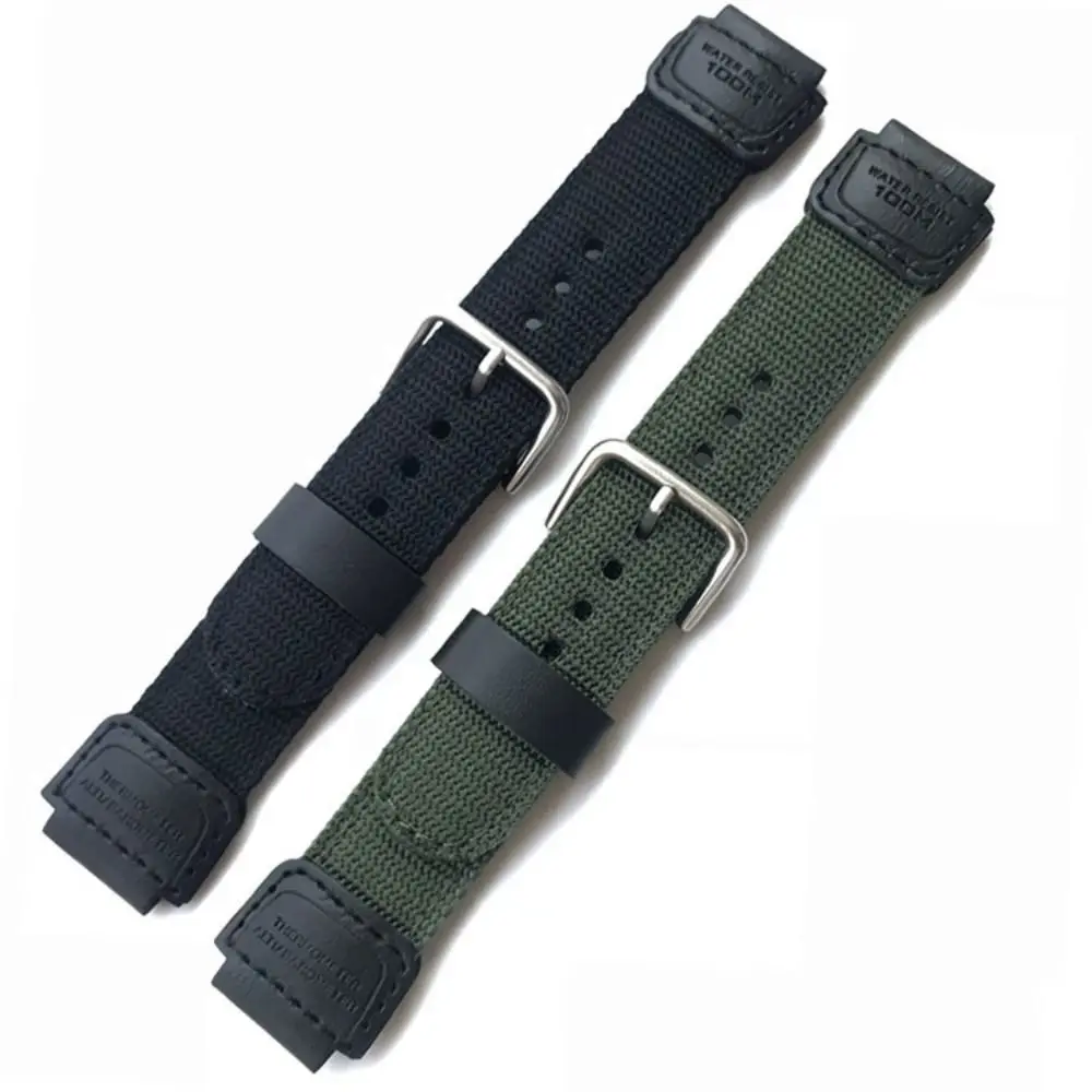 Sports Nylon Canvas Strap Men Women Pin Buckle 18mm Watchband Watch Band for C-asio G Shock AE-1200WH/SGW-300/AQ-S810W