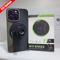 Carbon fiber car holder Magsafe strong magnetic suction mobile phone portable wireless charger 15W standard interface