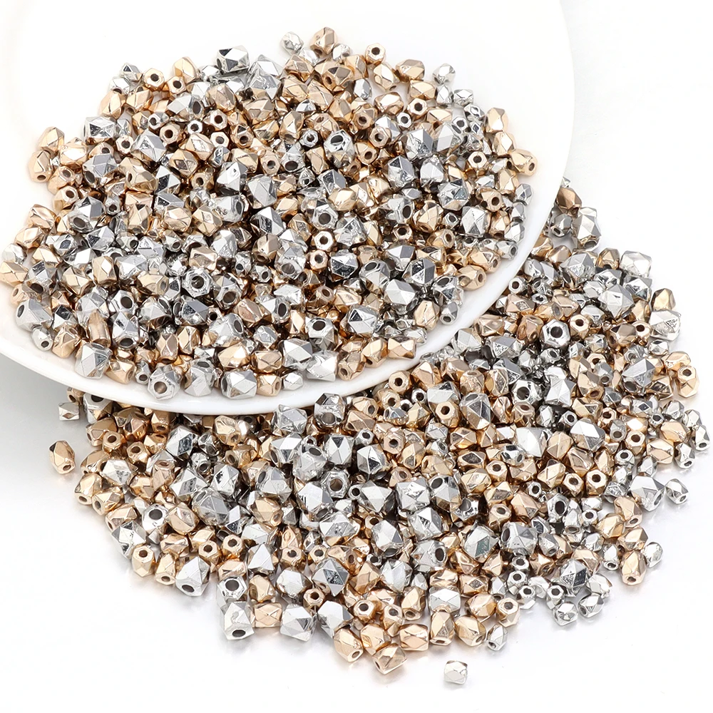 

200-500Pcs/Lot CCB Beads Plastic Polyhedral Cut Beads Loose Spacer Beads Corner Beads For DIY Jewelry Making Necklace Bracelet