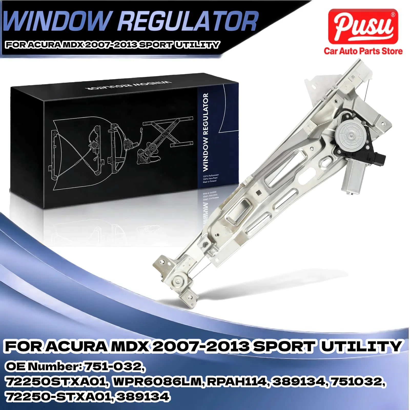 

Power Window Regulator w/Motor Assy Front Left for Acura MDX 2007-2013 751-032, 72250STXA01, WPR6086LM, RPAH114, 72250-STXA01
