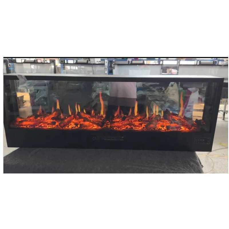 Mirror on Back and LCD Screen for Household Hotel Modern Holographic Electric Fireplace