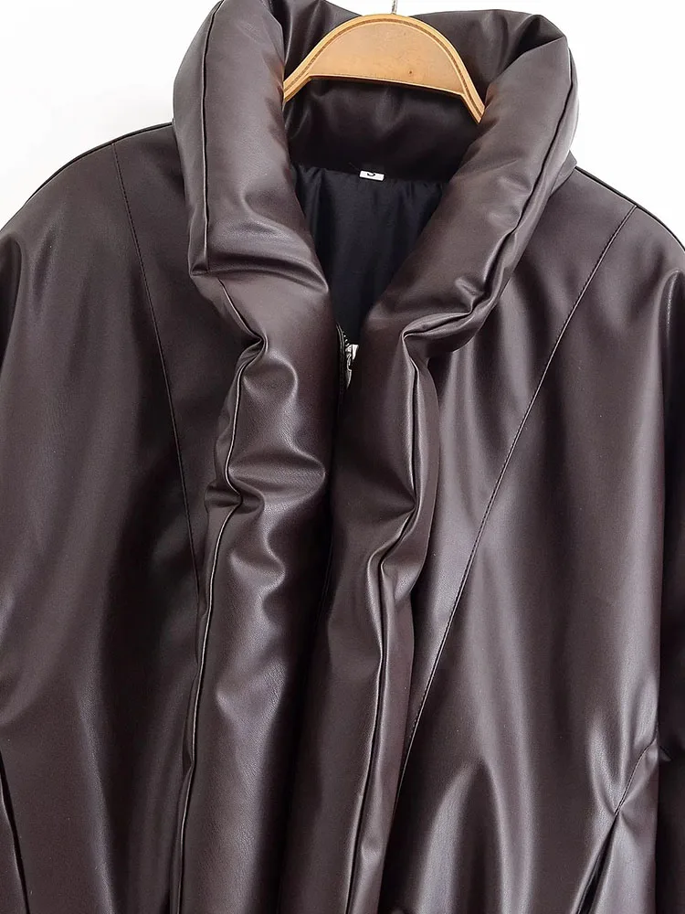 المرأة خريف شتاء جديد Vintage سترات من الجلد مع جيوب المرأة أنيق كامل الأكمام بدوره إلى أسفل طوق معاطف السيدات أبلى