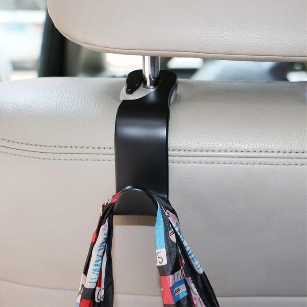 

10 Pcs Car Hooks Storage Organizer Back Seat M Black Auto Vehicle Headrest Hangers