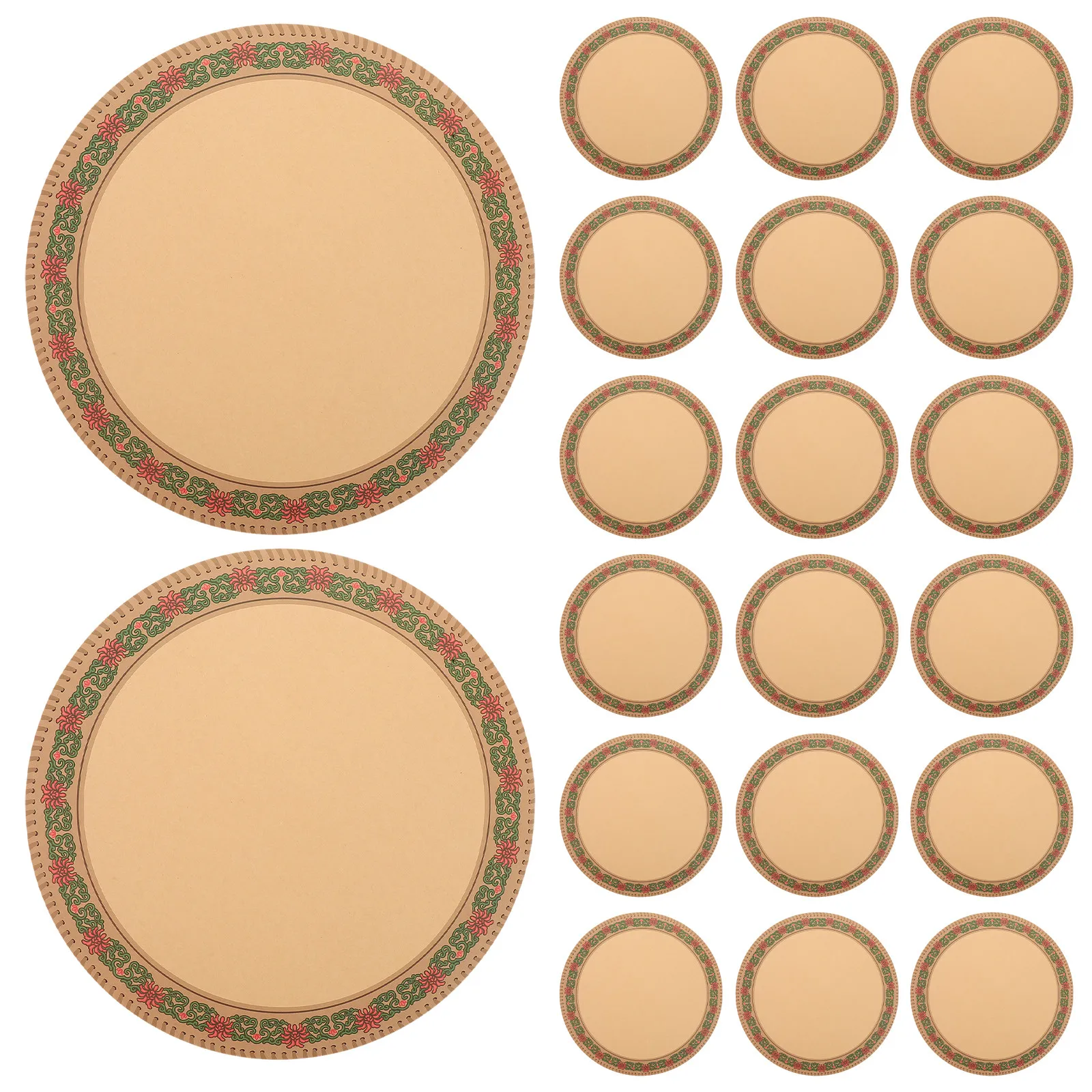 20Sheets Round Ethnic Border Drawing Paper Floral Decorative Frame Cultural Elegance Sketching Painting Art Studio Classroom