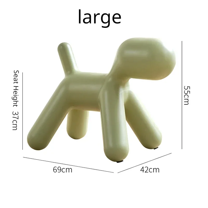 Nordic ins balloon dog shaped children\'s chair simple home living room furniture plastics cute small stool lounge Ottomans