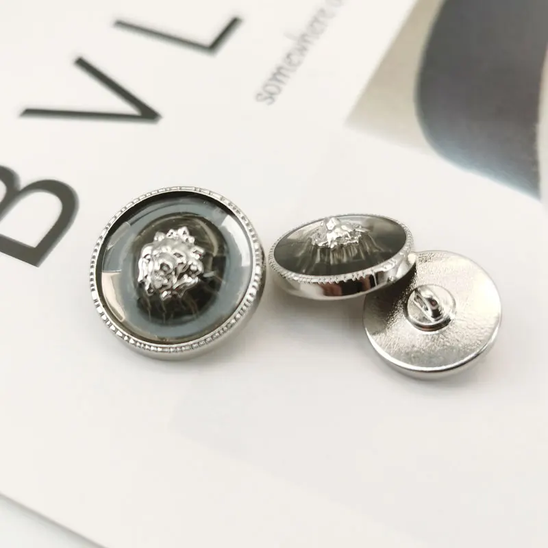 Luxuriöse Premium-Metallknöpfe im britischen Stil für Mäntel und Modebekleidung, hochwertige Harz-Metall-Kombination, 16/18/21,5 mm, 6 Stück – Detail 3
