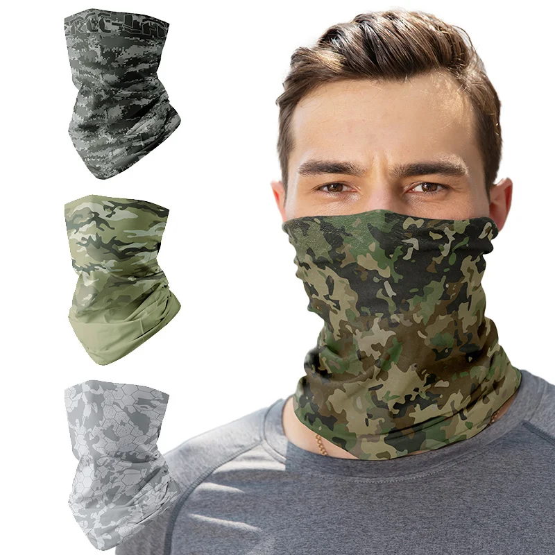 Sun Protection Dust Mask Camouflage Elastic Cycling Seamless Bandana Neck Gaiters Unisex Outdoor Roller Skate Skateboard Mask