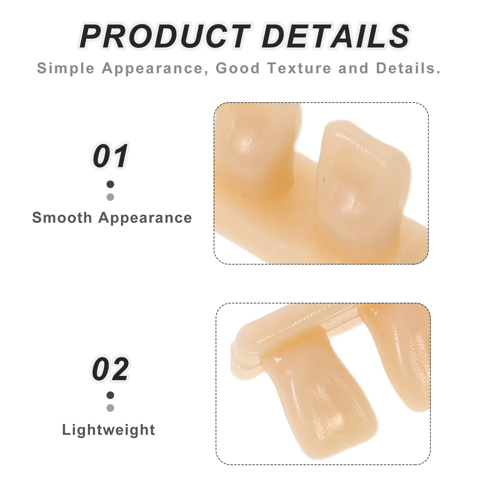 50Pcs Resin Teeth for Crafting Removable Fake Teeth Realistic Dentures Replacement for Miniature Art and Halloween Props