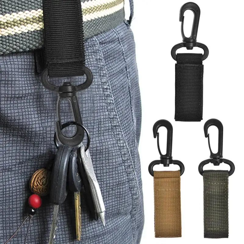 Military Hanging Buckle Molle Nylon Webbing Belt Triangle Backpack Buckle Hook Outdoor Carabiner Keychain