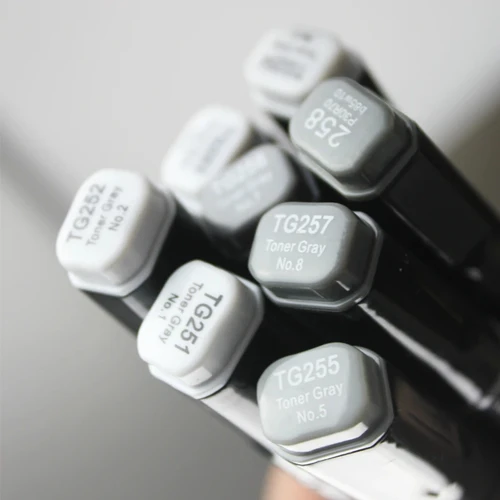 Imagen 2 del producto Finecolour-brocha suave de doble punta, marcadores artísticos profesionales para bocetos, tinta a base de Alcohol, serie gris, 8 colores, EF102