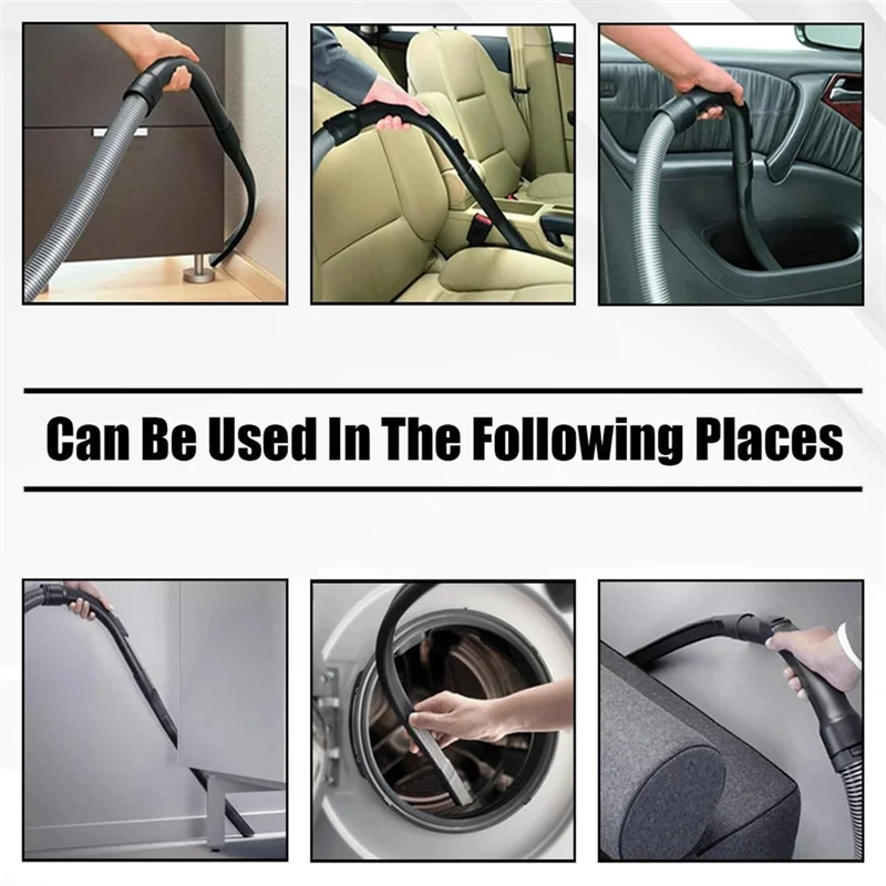 A02V-Universal 25" Long Flexible Crevice Tool With Removable Brush Head-Vacuum Attachment For All 1-1/4 In Or 1-3/8 Inch