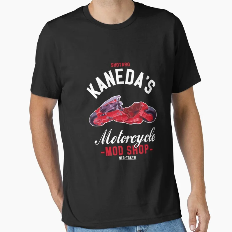 

80s Retro Anime Akira Shotaro Kanedas Motorcycle manga Short-sleeve crewneck T-shirt for men Large size Adult tops S-6xl