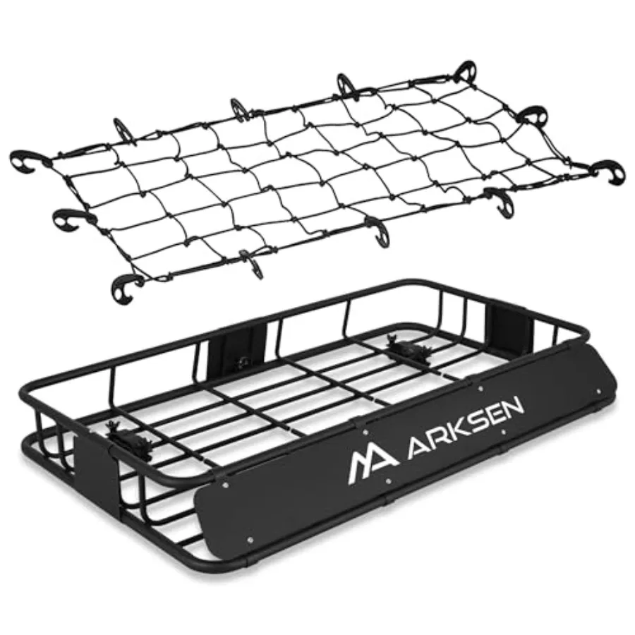 

30 x 50 x 6 Inch Universal Extra Wide 150LB Heavy Duty Roof Rack Cargo with Cargo Net Car Top Luggage Holder Carrier Basket for