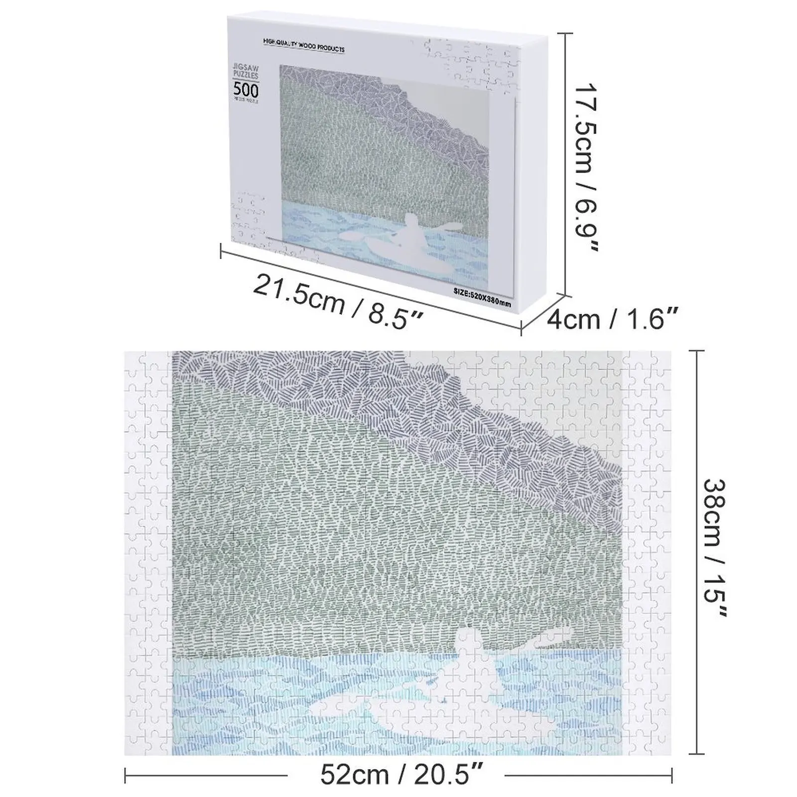 Mountain Kayak Line Drawing Jigsaw Puzzle Game Children Custom Kids Toy Puzzle