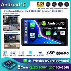 2din Android 15 Car radio for Renault Duster HM 2 2020 2021 Arkana 1 2019-2021 Multimedia Player 4G GPS Navi Carplay AutoRadio
