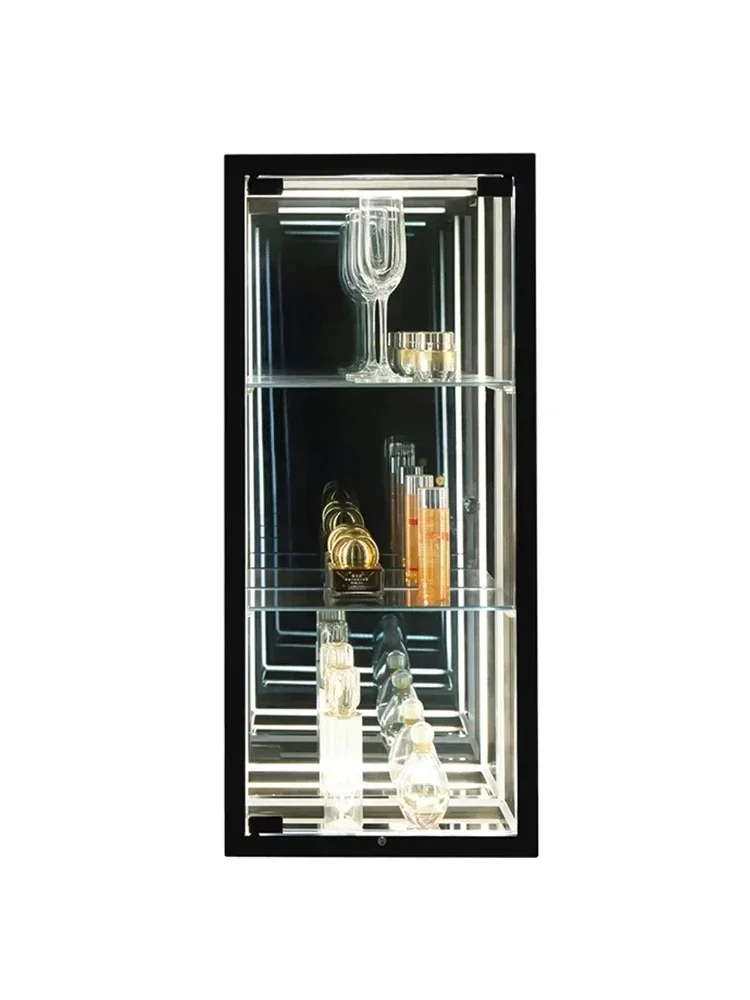 

Melaleuca glass luminous display cabinet cosmetics storage bathroom living room study wall display