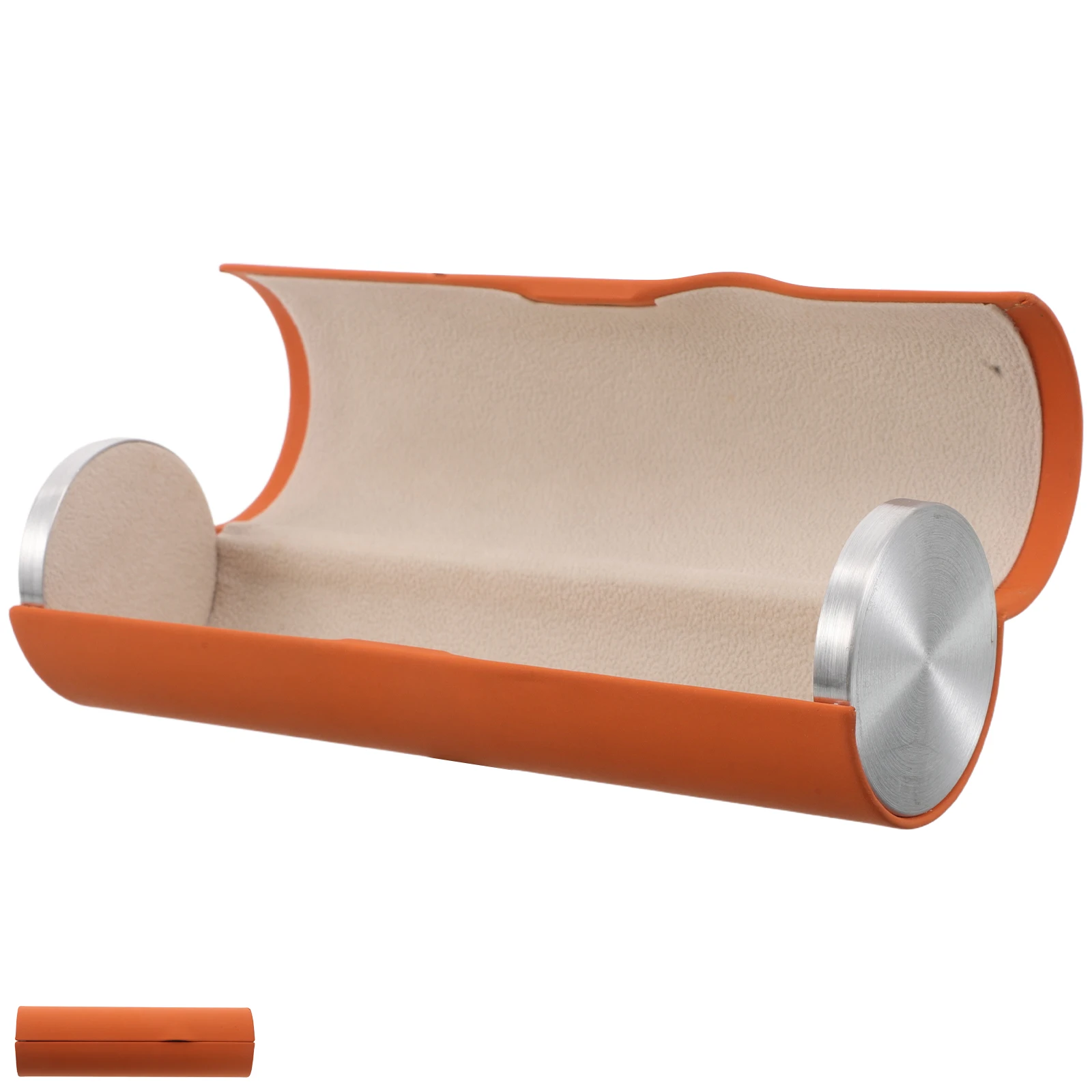 

Sunglasses Case Travel Eyeglasses Carry Case Compact Pu Aluminum Lightweight Protective Storage Holder Orange Durable Hard Shell