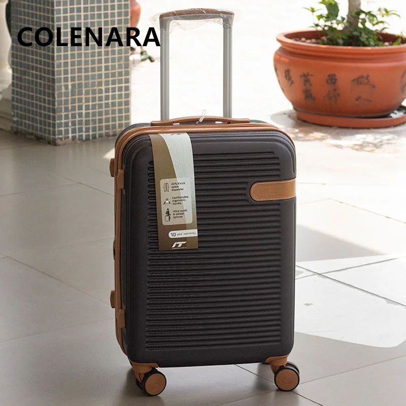 COLENARA-Valise à Roulettes de Grande Capacité, Bagage de Cabine, ABS + PC, 24/28 Pouces, 20 Pouces