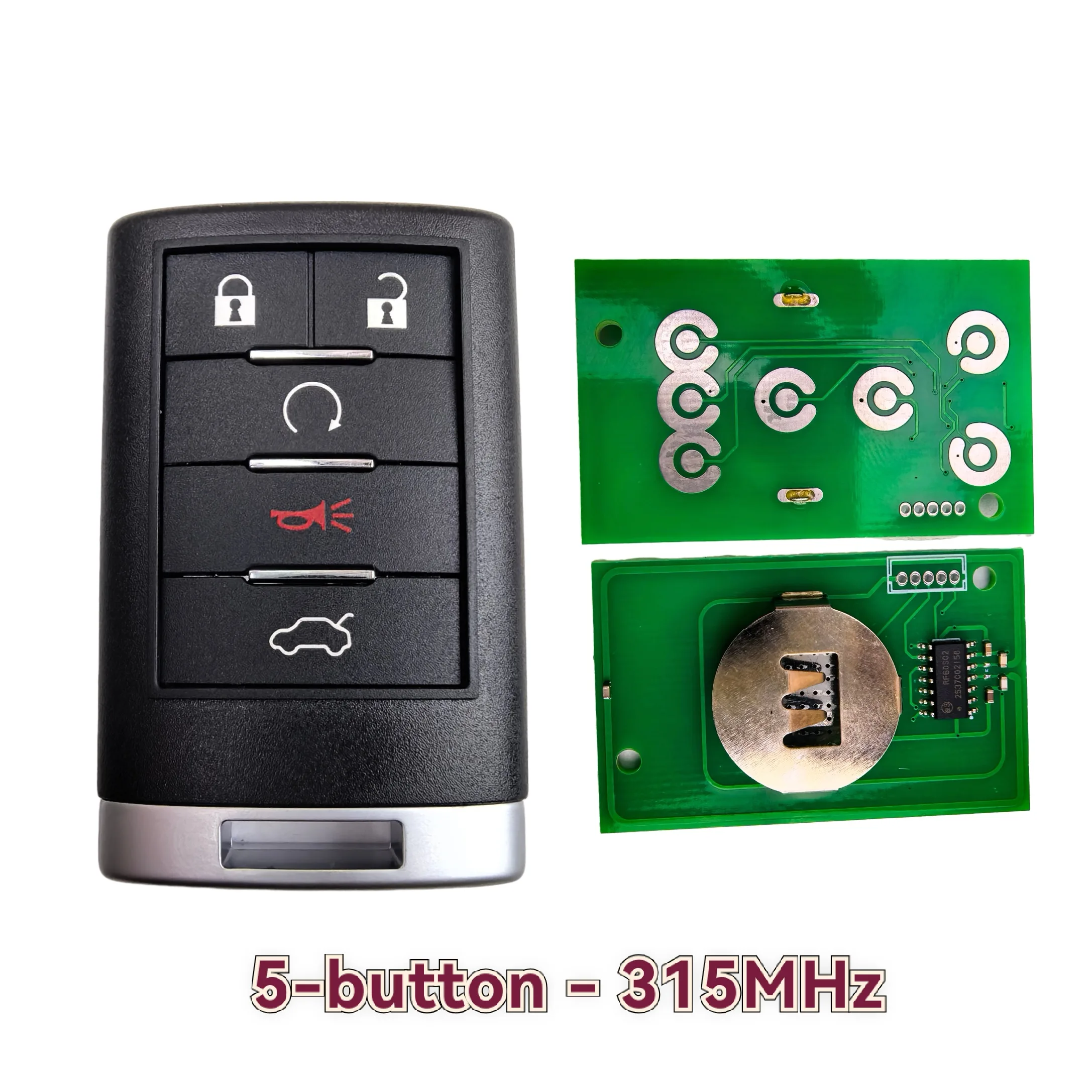FCC: OUC6000066 315MHZ 4/5/6 Tasten Keyless Go Fernbedienung SUV Schlüssel/PCB/Gehäuse für Cadillac Escalade ESV EXT 2007-2014 CTS DTS Schlüssel – Detail 5