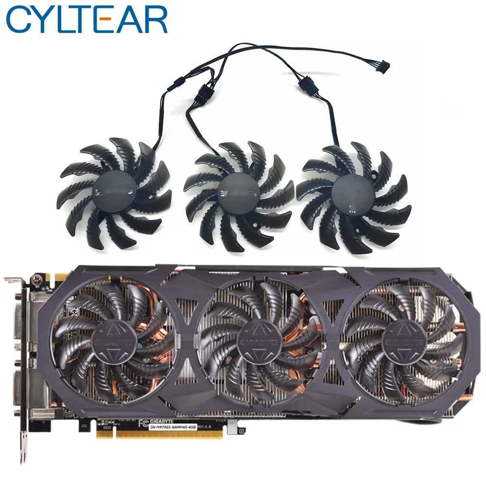 75MM PLD08010S12HH T 128010 SU dla Gigabyte GTX960 GTX970 GTX980 GTX 980TI 760 670 580 R9 290X wentylator chłodnicy karty graficznej