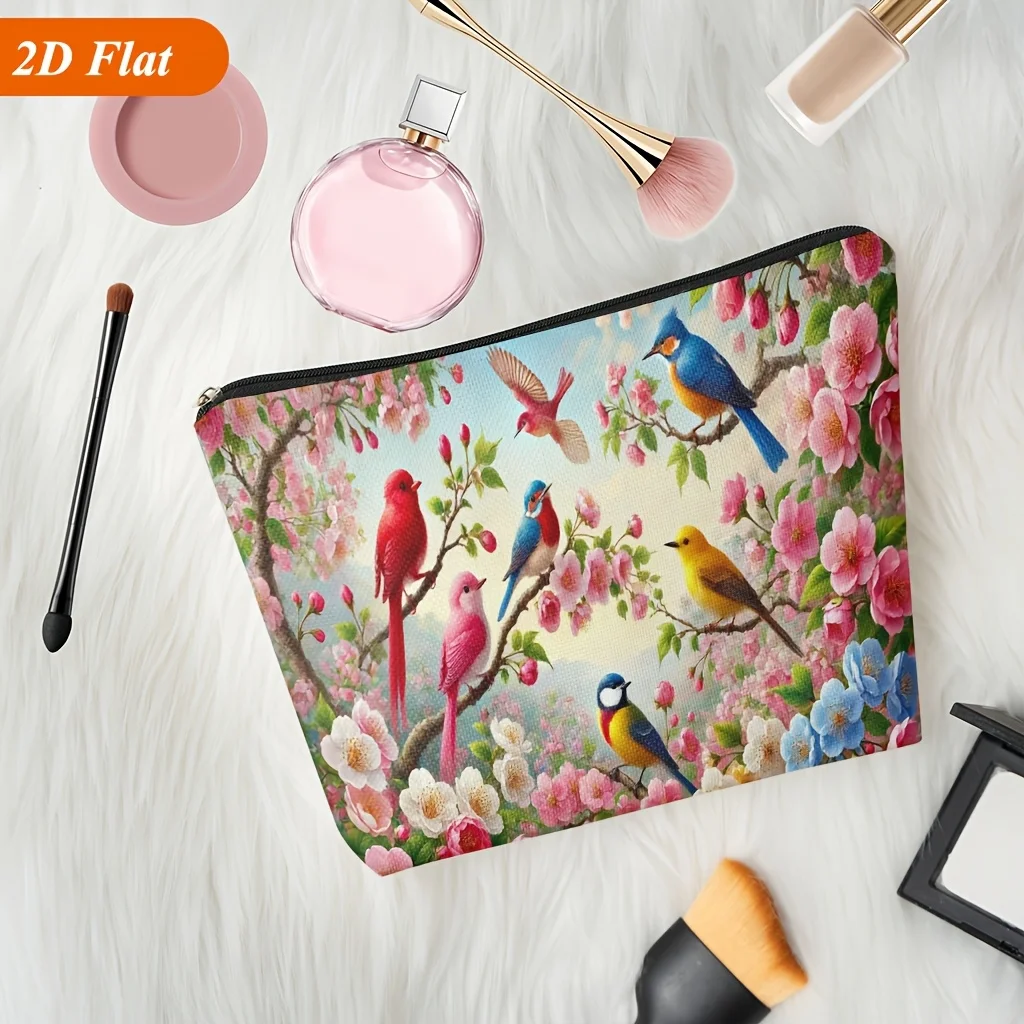 1pc Zipper Closure Cosmetic Bag Durable Anti-Fade Bag, Portable Storage Bag, Student Pencil Case, Toiletry Bag Makeup Pouch
