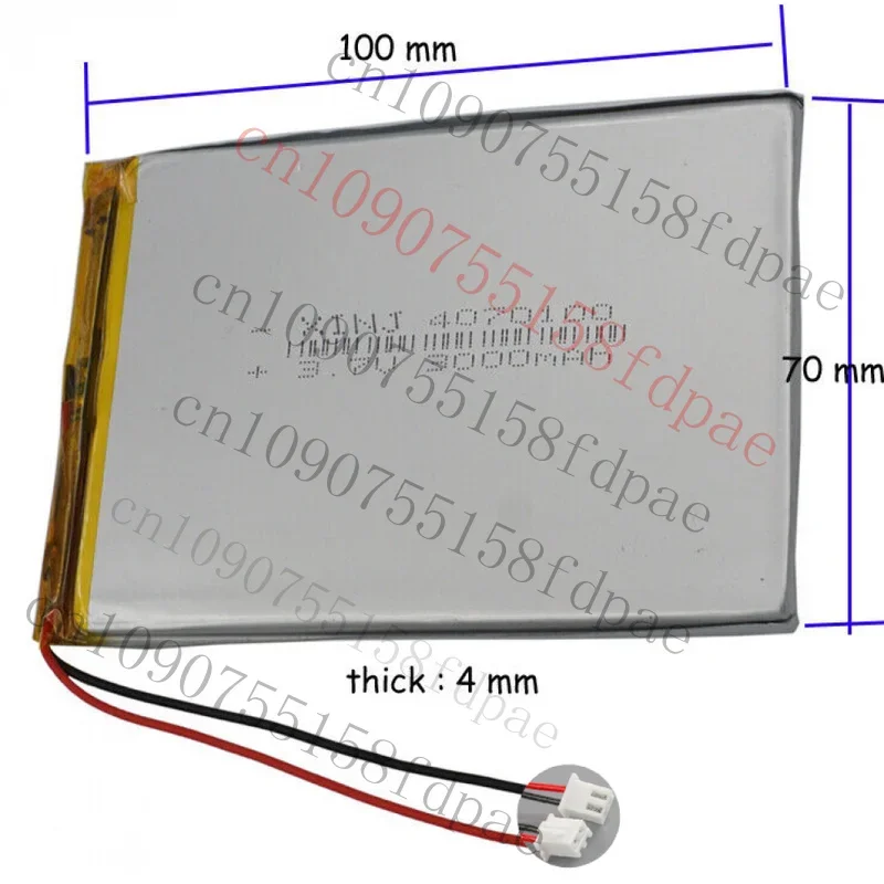 OK 3.7V 3000mAh Li-Polymer Li Li LiPo Batería 4070100 para Tablet PC GPS LED XH2.54
