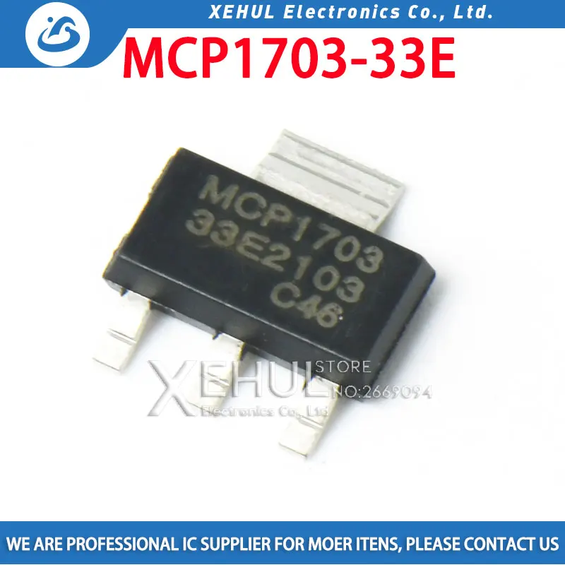 10-50pcs  MCP1703T-3302E/DB IC REG LIN 3.3V 250MA SOT223-3 MCP1703-3302E/DB MCP170333E MCP1703 33E