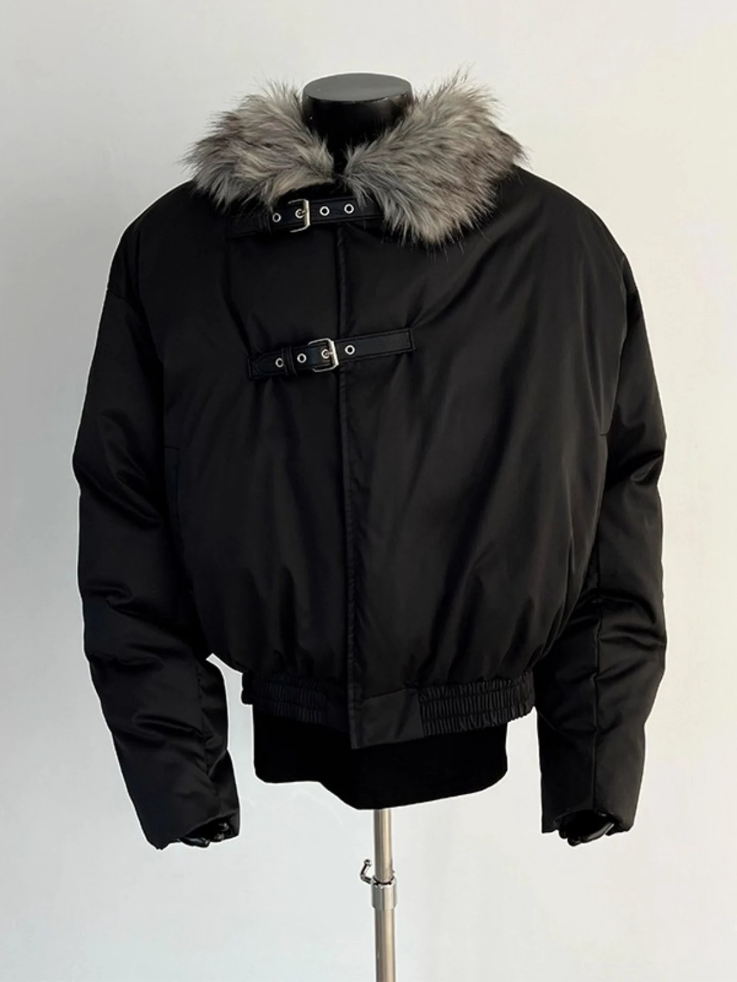 سترات باركاس بياقة من الفرو الصناعي للرجال لشتاء 2025 سترات جديدة راقية عصرية بأكمام طويلة وسحاب وسيم ملابس علوية مريحة فضفاضة #4