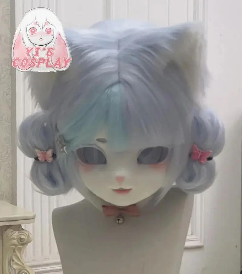 

Yis cosplay Custom Furry head Kigurumi Head Cosplay Kemono Fursuit Handmade Headsets Beast Customized Fursuit Kemono Head