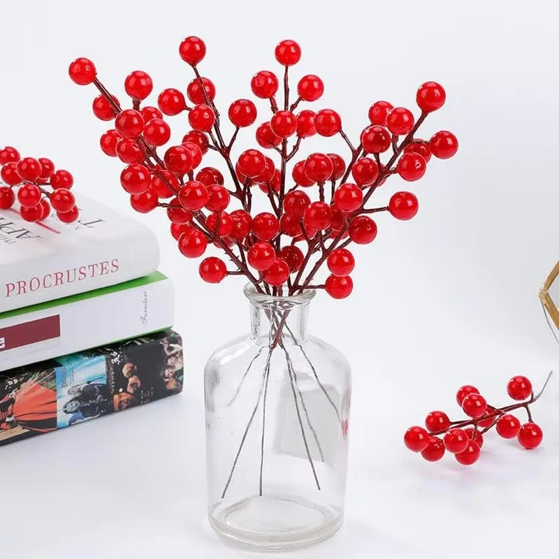 Weihnachten Simulation Beere Beeren Künstliche Blume Obst Kirsche Pflanzen Hause Weihnachten Party Dekoration DIY Geschenk – Detail 2