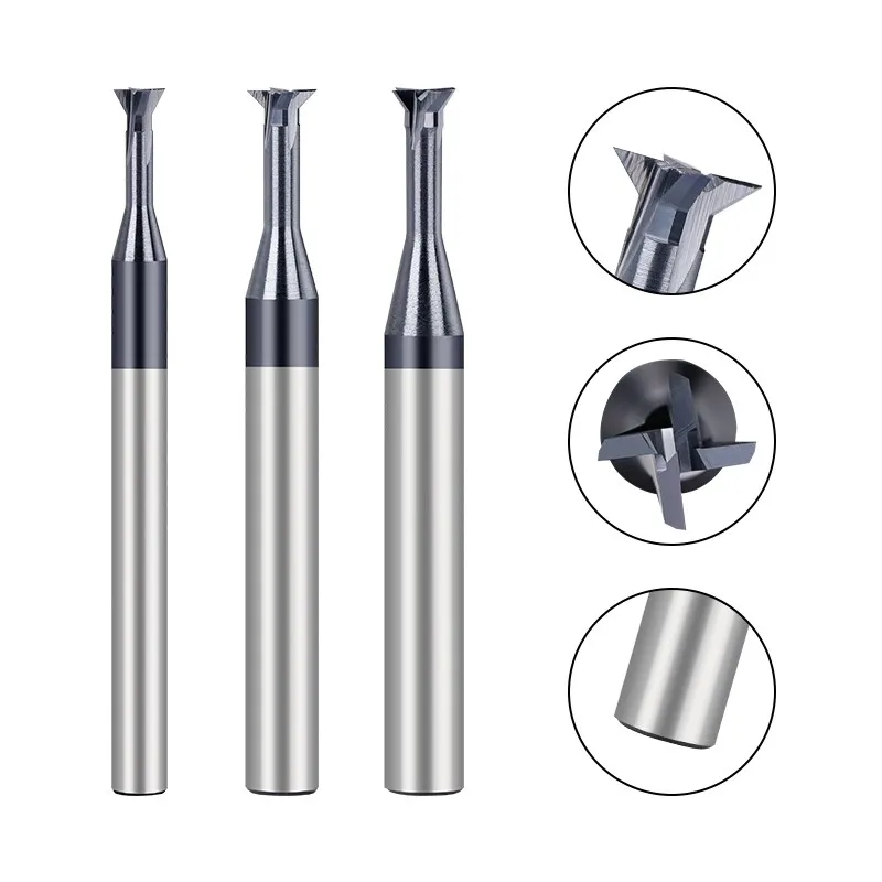 XCAN Dovetail Milling Cutter 45/60 Degrees 1.5-16mm Carbide End Mill Metal Machining Milling Tool T Slotting Router Bit