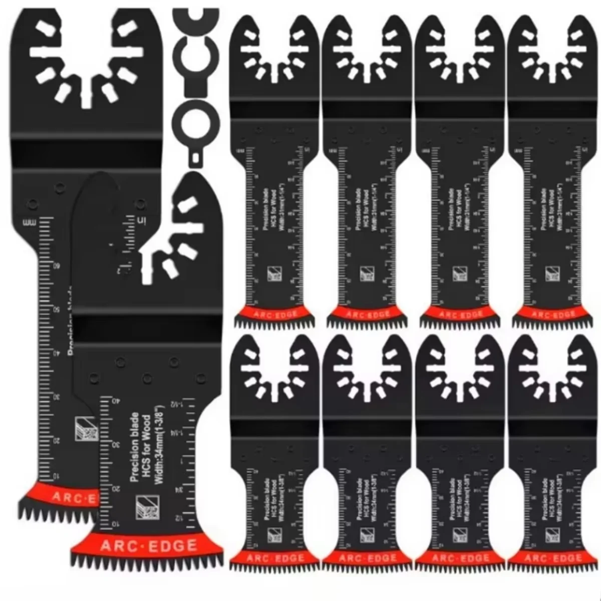 BAAQ 10 шт. осциллирующие пильные полотна, многофункциональные биметаллические многофункциональные полотна с изогнутыми краями, японское полотно с зубьями