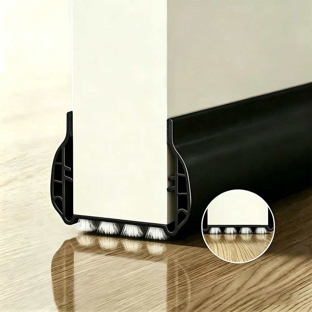 

PVC Brush Door Bottom Weather Stripping Windproof Dustproof Draft Stopper Soundproof Seal Strip for Indoor Door Gap Insulation