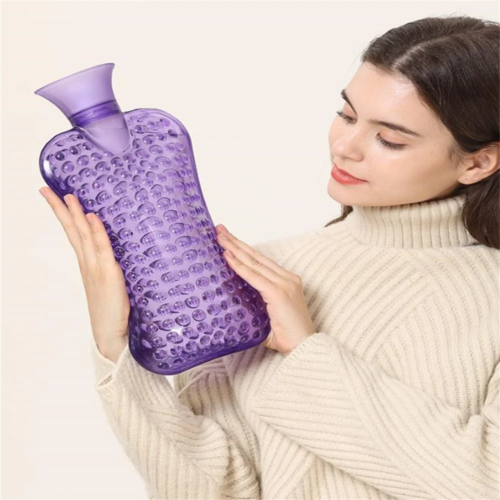 2000ml Pillow shaped Massage Convex Point Warm Water Bag Water Injection Hot Water Bag Hot compress For Neck Protection