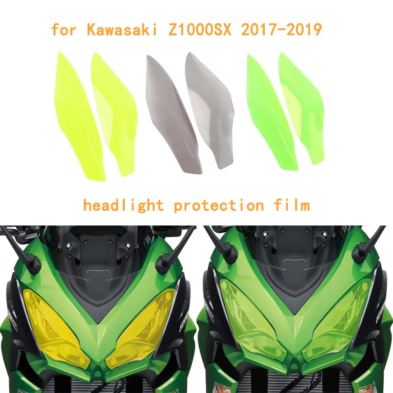 

Motorcycle headlight protection film for Kawasaki Z1000SX 2017-2019 including headlight protection lens scratch-resistant cover.