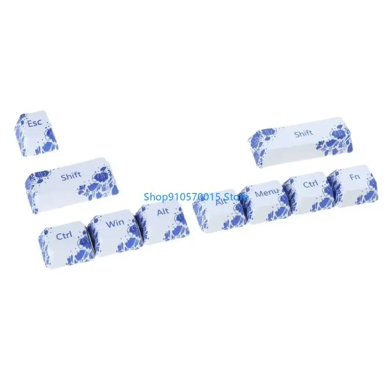 B95C PBT Keycaps untuk Shift Esc Kunci Besar Pewarna Sublimasi Gaya Cina Keycap OEM