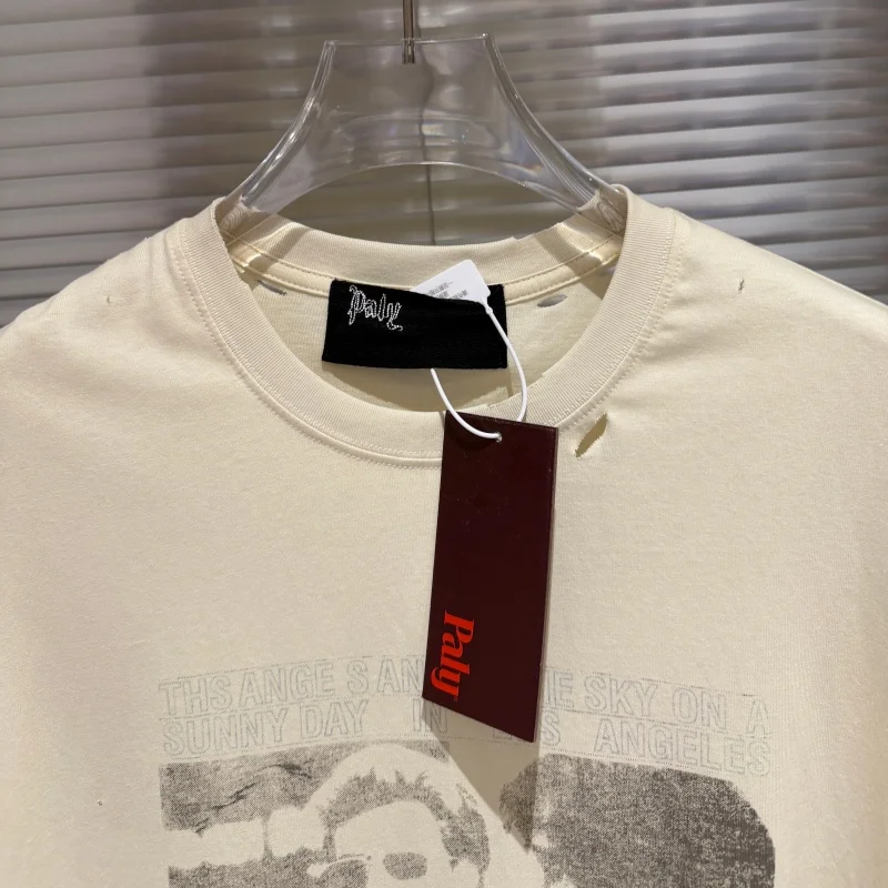 Paly 26fw Discreet Angelic Portrait Retro Print Washed Decayed Summer High-end Men's Women's